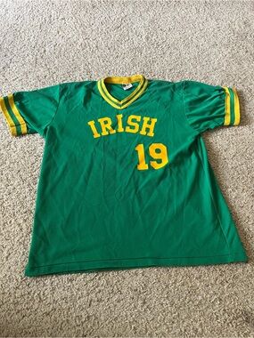 Don Alleson 70s Vintage Notre Dame Fighting Irish Jersey 19 Green and Yellow